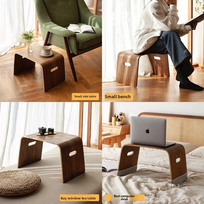 Large Solid Wood Multifunctional Bay Window Side Table Creative Computer Desk Compact Coffee Tables for Sofa Bed Workspace
