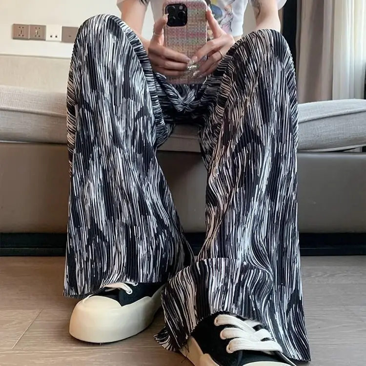 High Waist Wide Leg Pants Ice Silk Tie Dye Summer Women Loose Cooling Trousers Boho Style Draped Floor Length
High Waist Wide Leg Pants Ice Silk Tie Dye Summer Women Loose Cooling Trousers Boho Style Draped Floor Length