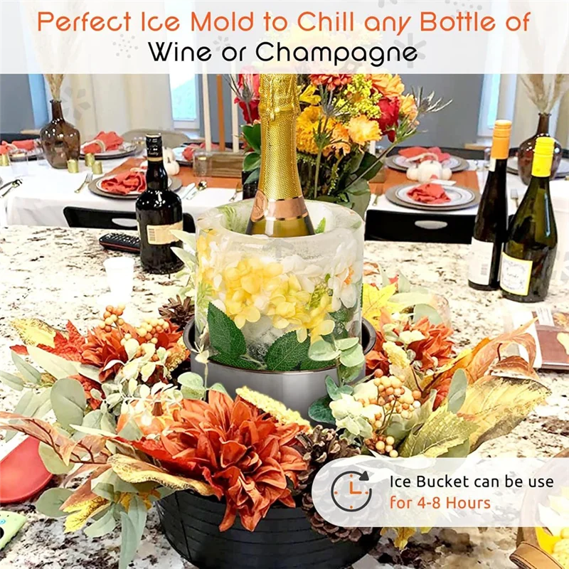 ABWZ-Ice Bucket Mold,Ice Mold Wine Bottle Chiller,Cocktail Champagne Bucket Ice Mold, Flower Fruits Any Decoration To DIY
ABWZ-Ice Bucket Mold,Ice Mold Wine Bottle Chiller,Cocktail Champagne Bucket Ice Mold, Flower Fruits Any Decoration To DIY
