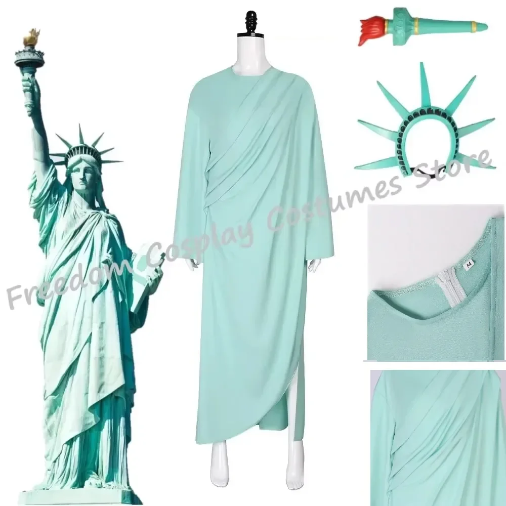 Adult Statue of Liberty Cosplay Green Women Lady Liberty Costume Patriotic Collection Halloween Party Fancy Dress Headwear suit
Adult Statue of Liberty Cosplay Green Women Lady Liberty Costume Patriotic Collection Halloween Party Fancy Dress Headwear suit