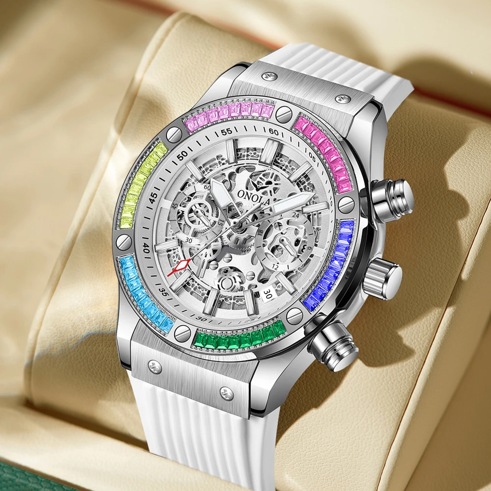 ONOLA Fashion Men's Watches Waterproof Rainbow Diamond Waterproof Date Sports Personalized Quartz Watch For Men
ONOLA Fashion Men's Watches Waterproof Rainbow Diamond Waterproof Date Sports Personalized Quartz Watch For Men