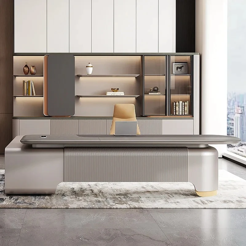 Boss Office Desk And Chair Combination - Modern Light Luxury High-end Business Use
Boss Office Desk And Chair Combination - Modern Light Luxury High-end Business Use
