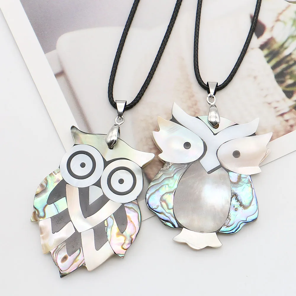 Owls Shape Natural Shell Splicing Pendants Necklace with Adjustable Leather Rope Chain Jewelry 1pc For Party Occasion&daily Wear
Owls Shape Natural Shell Splicing Pendants Necklace with Adjustable Leather Rope Chain Jewelry 1pc For Party Occasion&daily Wear
