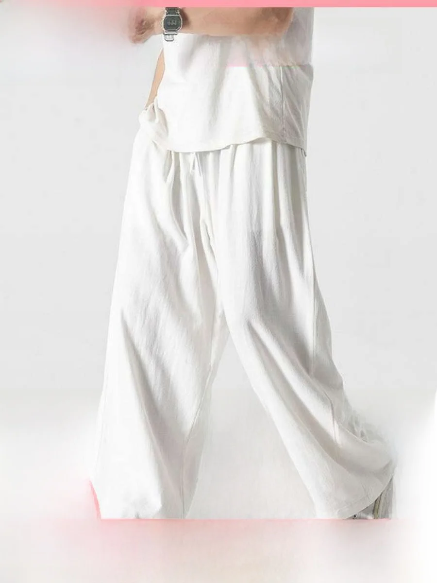 Мужские летние тонкие хлопковые льняные брюки с широкими штанинами, прямого кроя, повседневные спортивные длинные брюки с высокой талией, весна 2023, модные
Мужские летние тонкие хлопковые льняные брюки с широкими штанинами, прямого кроя, повседневные спортивные длинные брюки с высокой талией, весна 2023, модные