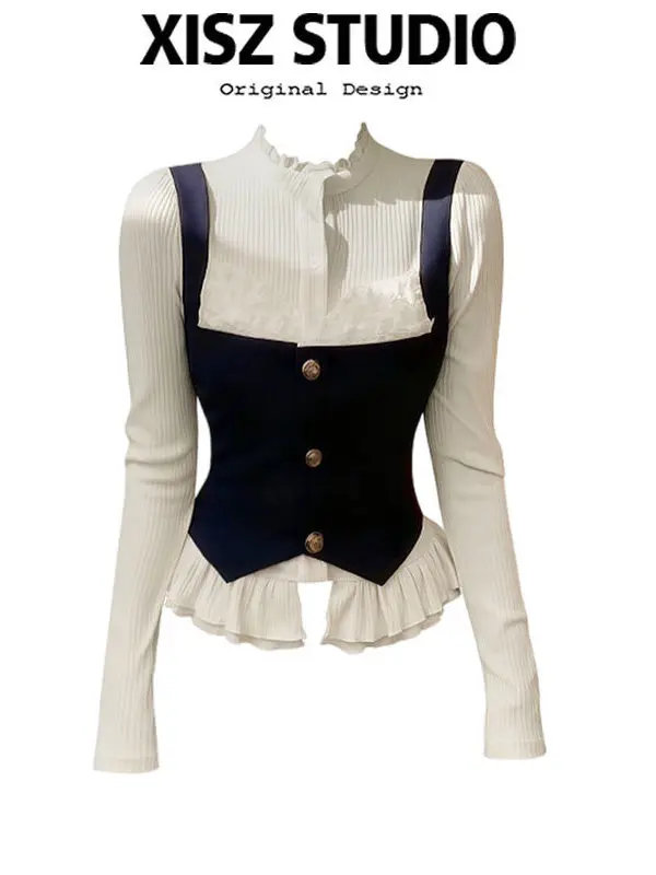 Slimming Korean Style Women's Vest Top Set Short Sleeve Stand Collar Base Shirt Two Piece Suit Spring Fashion plus Size
Slimming Korean Style Women's Vest Top Set Short Sleeve Stand Collar Base Shirt Two Piece Suit Spring Fashion plus Size