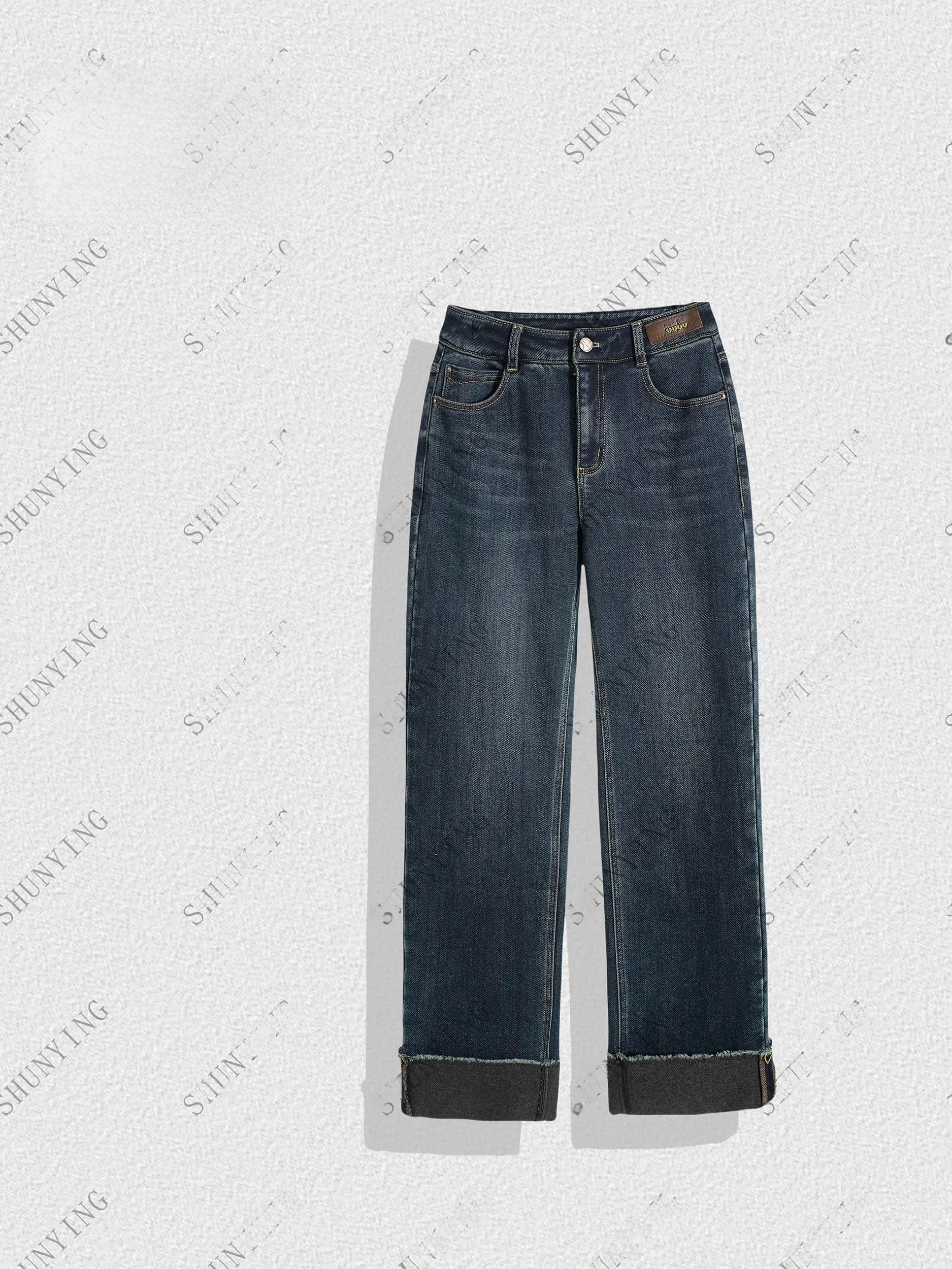 Женские джинсы с высокой талией, прямые, винтажные, с потертостями и пэчворком, осенние, синие
Женские джинсы с высокой талией, прямые, винтажные, с потертостями и пэчворком, осенние, синие