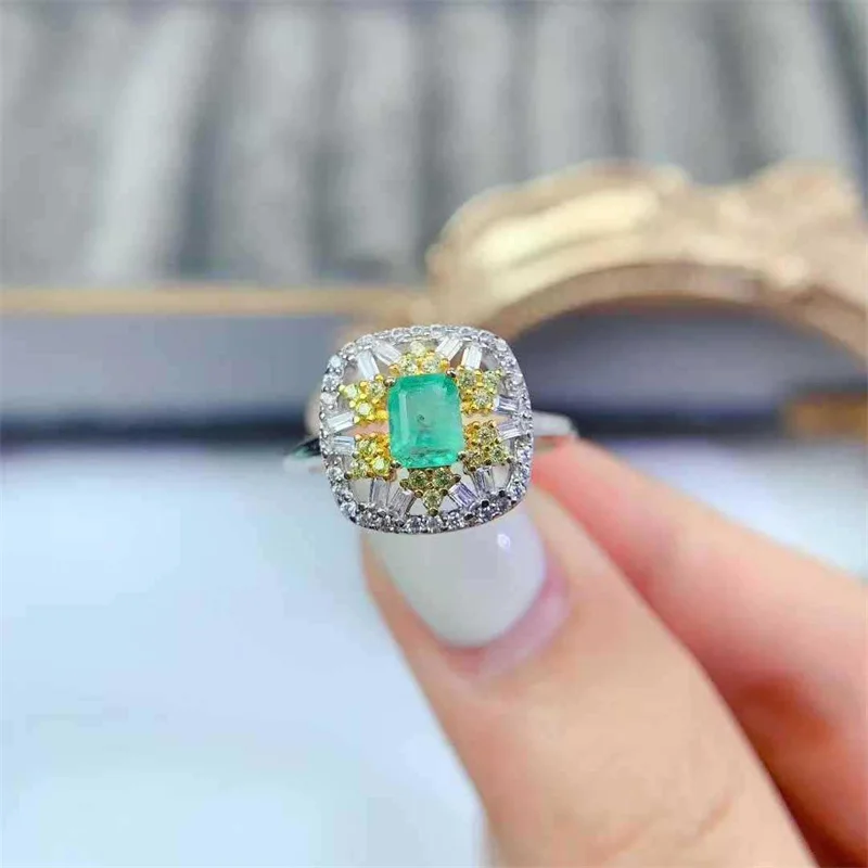 Genuine 925 Sterling Silver Natural Elegant Emerald Wedding Ring for Women Fine Christmas Gift Jewelry for Lady with Certificate
Genuine 925 Sterling Silver Natural Elegant Emerald Wedding Ring for Women Fine Christmas Gift Jewelry for Lady with Certificate