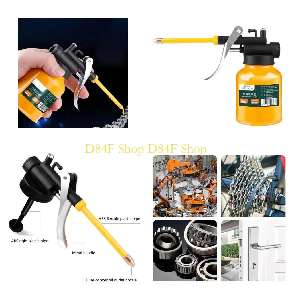D84F Oil Can Oiler High Pressure Metal 250ml/8oz Portable Lubrication Can
D84F Oil Can Oiler High Pressure Metal 250ml/8oz Portable Lubrication Can