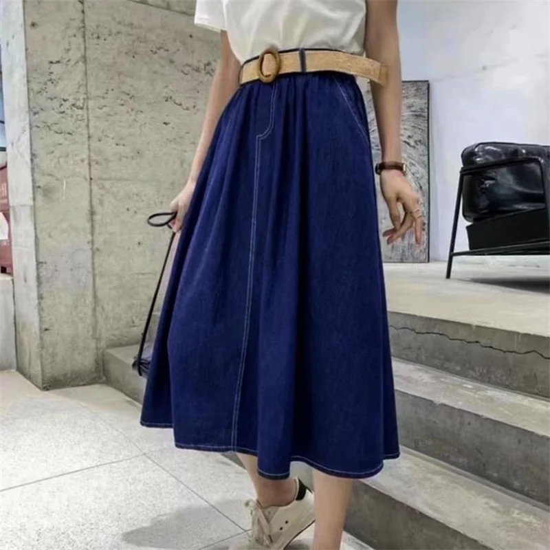 High Waist Denim Skirt Women's Summer 2022 Elastic Waist Solid Color Loose Large Swing A-Line long Skirt
High Waist Denim Skirt Women's Summer 2022 Elastic Waist Solid Color Loose Large Swing A-Line long Skirt