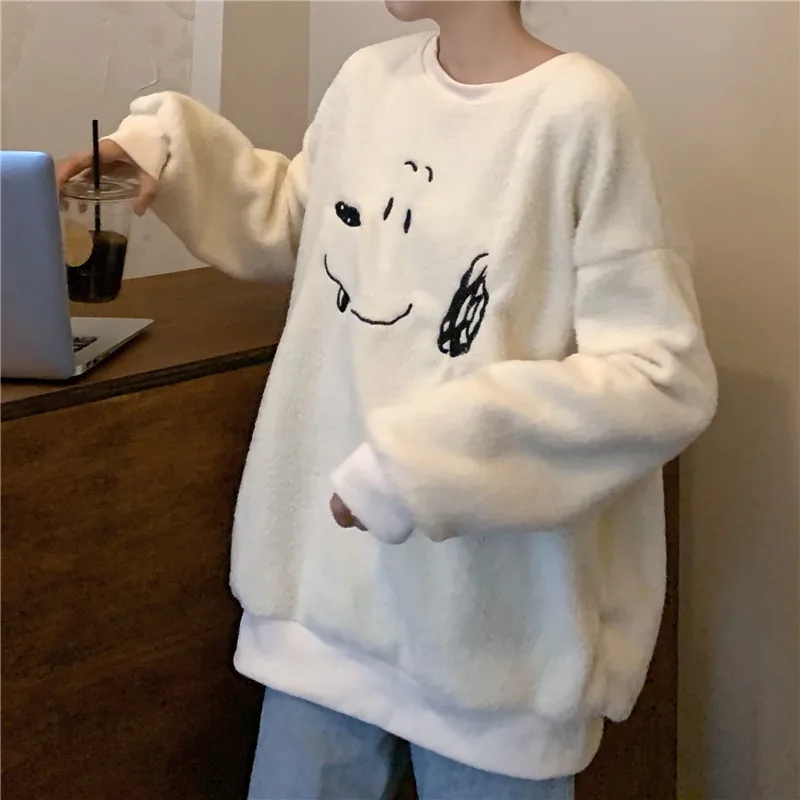 Winter New Arrivals Women Hoodie Sweatshirt Sweet Girly Style Apricot Lamb Wool Embroidery Cute Puppy Female Loose Pullover
Winter New Arrivals Women Hoodie Sweatshirt Sweet Girly Style Apricot Lamb Wool Embroidery Cute Puppy Female Loose Pullover