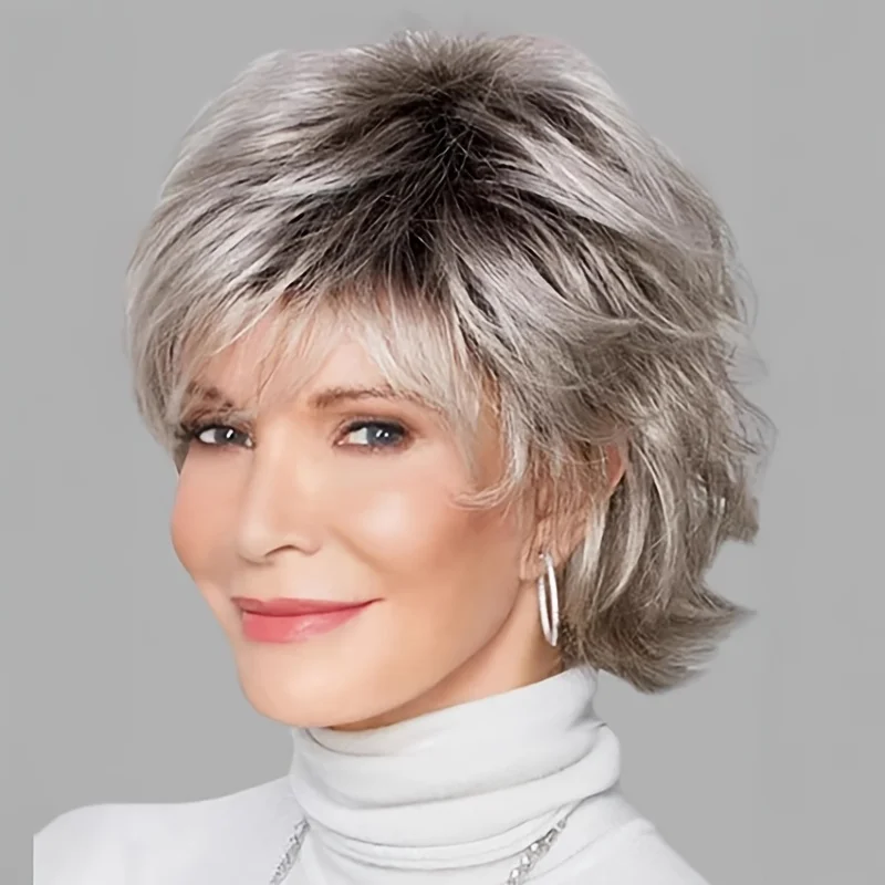 Ladies' Fashion Middle-aged Elderly Gray Gradient Wig, Synthetic Cap with Short Curly Synthetic Hair Perfect Accessory Going Out
Ladies' Fashion Middle-aged Elderly Gray Gradient Wig, Synthetic Cap with Short Curly Synthetic Hair Perfect Accessory Going Out