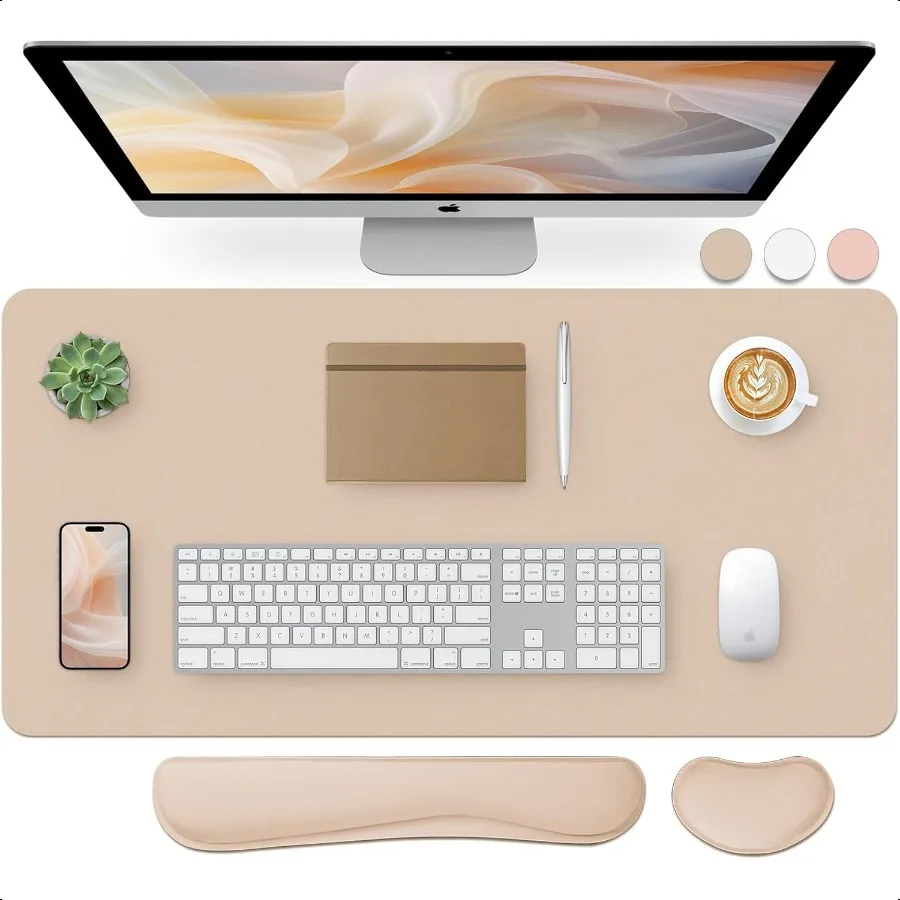 Leather Desk Pad and Keyboard Wrist Rest Large Mouse Pad + Keyboard Pad+Mouse Wrist Support NonSlip Desk Mat Protector for Offi
Leather Desk Pad and Keyboard Wrist Rest Large Mouse Pad + Keyboard Pad+Mouse Wrist Support NonSlip Desk Mat Protector for Offi