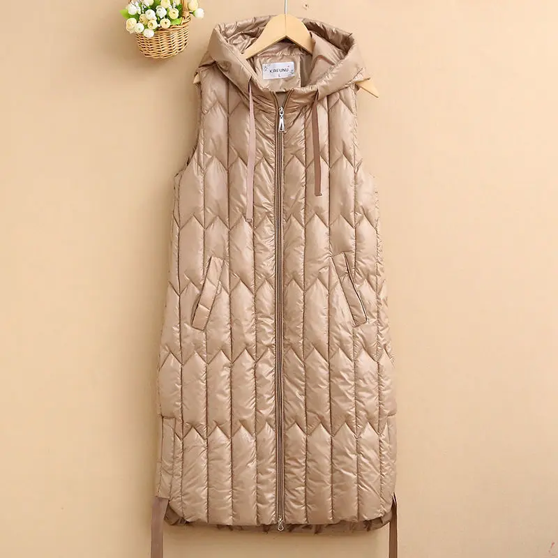 Women's Sleeveless Vest Long Down Padded Jacket Solid Color Hooded Loose Ladies Fashion Casual Warm Winter Women J75
Women's Sleeveless Vest Long Down Padded Jacket Solid Color Hooded Loose Ladies Fashion Casual Warm Winter Women J75