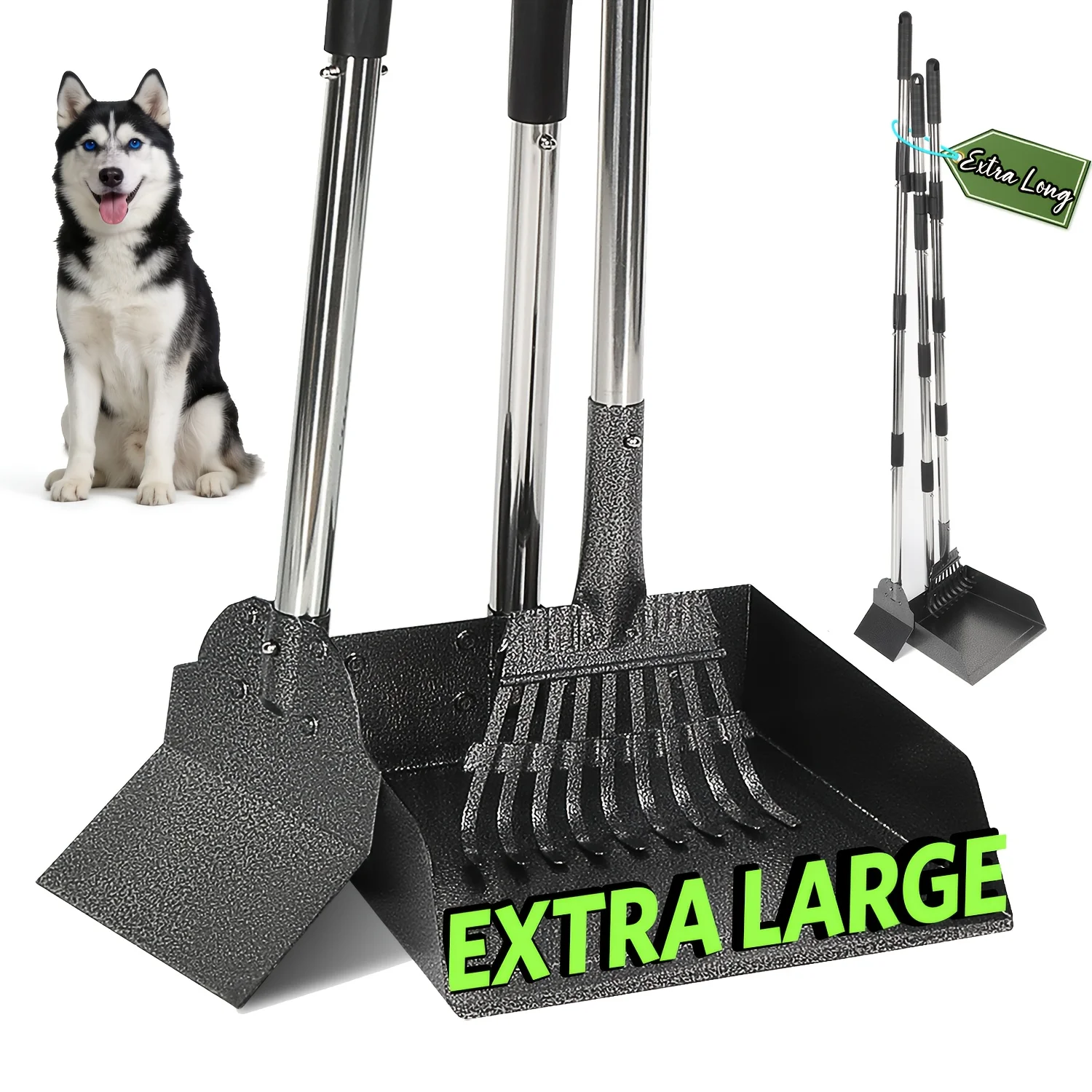 2/3pcs Heavy-Duty Dog Pooper Scooper With 201 Stainless Steel Swivel Tray, Rake & Spade - 48in Extended Handle For Easy Cleaning On Grass, Dirt, Gravel - Ideal For Large, Medium, Small Dogs
2/3pcs Heavy-Duty Dog Pooper Scooper With 201 Stainless Steel Swivel Tray, Rake & Spade - 48in Extended Handle For Easy Cleaning On Grass, Dirt, Gravel - Ideal For Large, Medium, Small Dogs