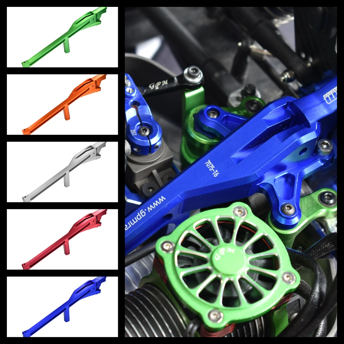 GPM TRAXXAS 1/8 Sledge 9521For Aluminum 7075 Rear Chassis Support Brace 
GPM TRAXXAS 1/8 Sledge 9521For Aluminum 7075 Rear Chassis Support Brace