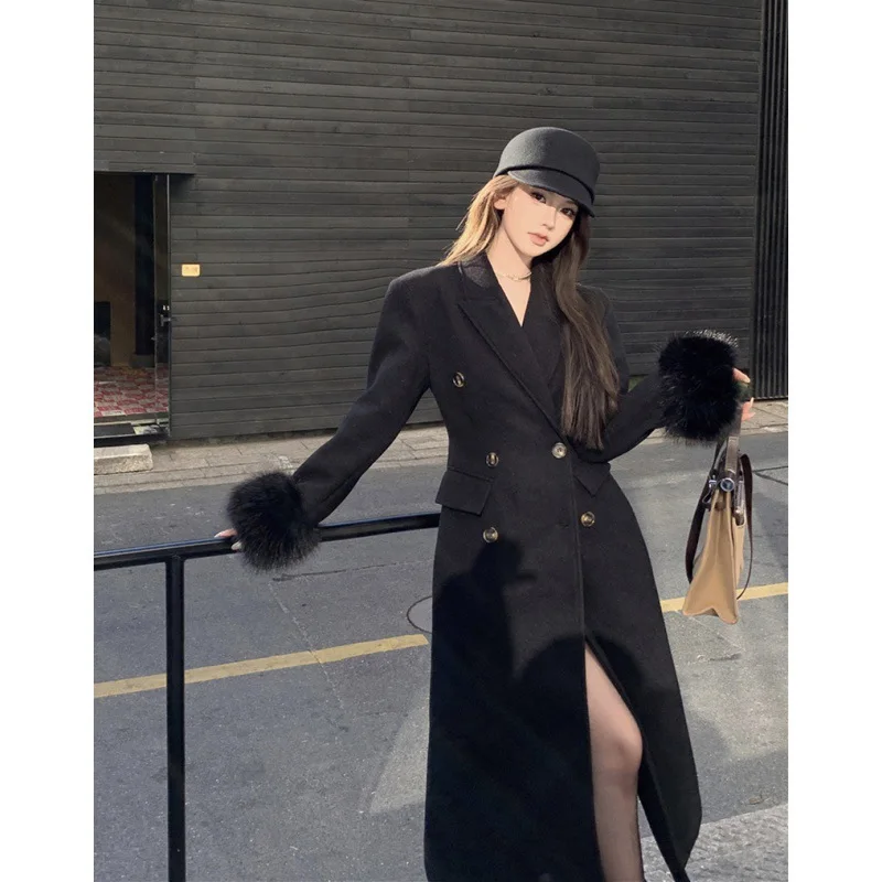 Faux Woolen Coat Women Full Sleeve Double Breasted Notched Female Long Jacket 2023 Autumn Fashion Loose Causal Lady Outwear
Faux Woolen Coat Women Full Sleeve Double Breasted Notched Female Long Jacket 2023 Autumn Fashion Loose Causal Lady Outwear