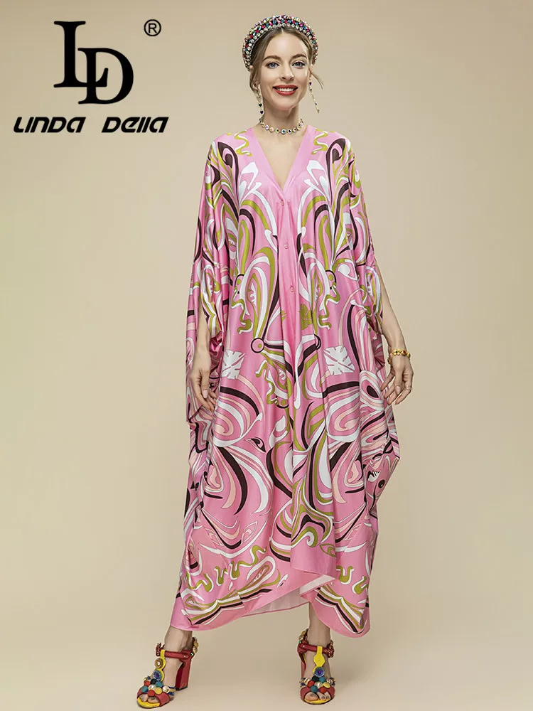 LD LINDA DELLA 2023 Summer New Women's Loose Slim Pink V-neck Bat-Sleeve Printed Skirt Elegant Temperament Dress
LD LINDA DELLA 2023 Summer New Women's Loose Slim Pink V-neck Bat-Sleeve Printed Skirt Elegant Temperament Dress