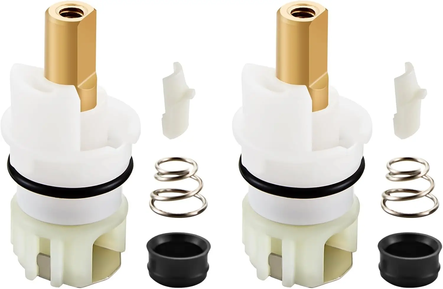 2 Pack Faucet Cartridge Replacement Kit for Two Handle Faucet Repair, Includes Seats and Springs
2 Pack Faucet Cartridge Replacement Kit for Two Handle Faucet Repair, Includes Seats and Springs