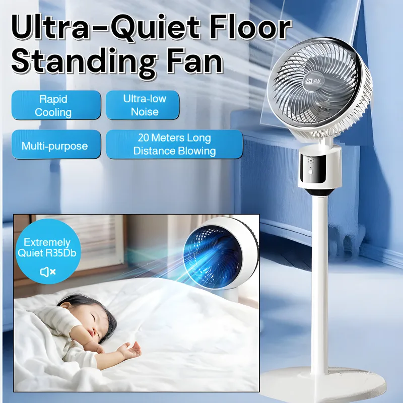 Ultra-Quiet Air Circulation Floor Fan Turbine Silent Standing Floor Fan Three-Speed Wind Adjustment Home Office Cooling Fan
Ultra-Quiet Air Circulation Floor Fan Turbine Silent Standing Floor Fan Three-Speed Wind Adjustment Home Office Cooling Fan