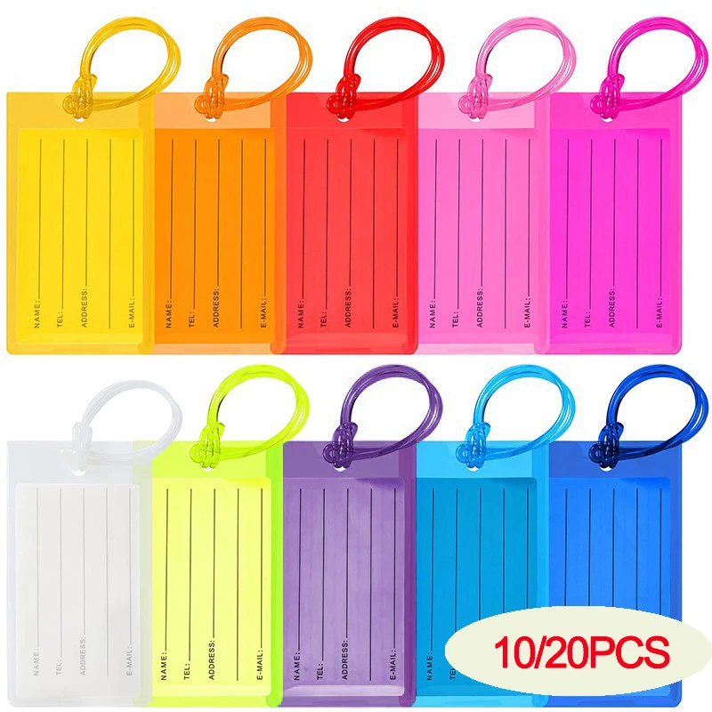 10/20PCS Luggage Tag Boarding Shipping PVC Baggage Tags Travel Accessory Women Men Suitcase ID Address Name Holder Bag Label
10/20PCS Luggage Tag Boarding Shipping PVC Baggage Tags Travel Accessory Women Men Suitcase ID Address Name Holder Bag Label