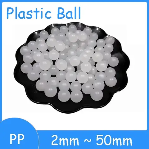 1-1000pcs PP Plastic Ball Diameter 2mm 3mm 3.175mm 7mm 9.525mm-50mm White Solid Bead Plastic Polypropylene Floating Plastic Bead