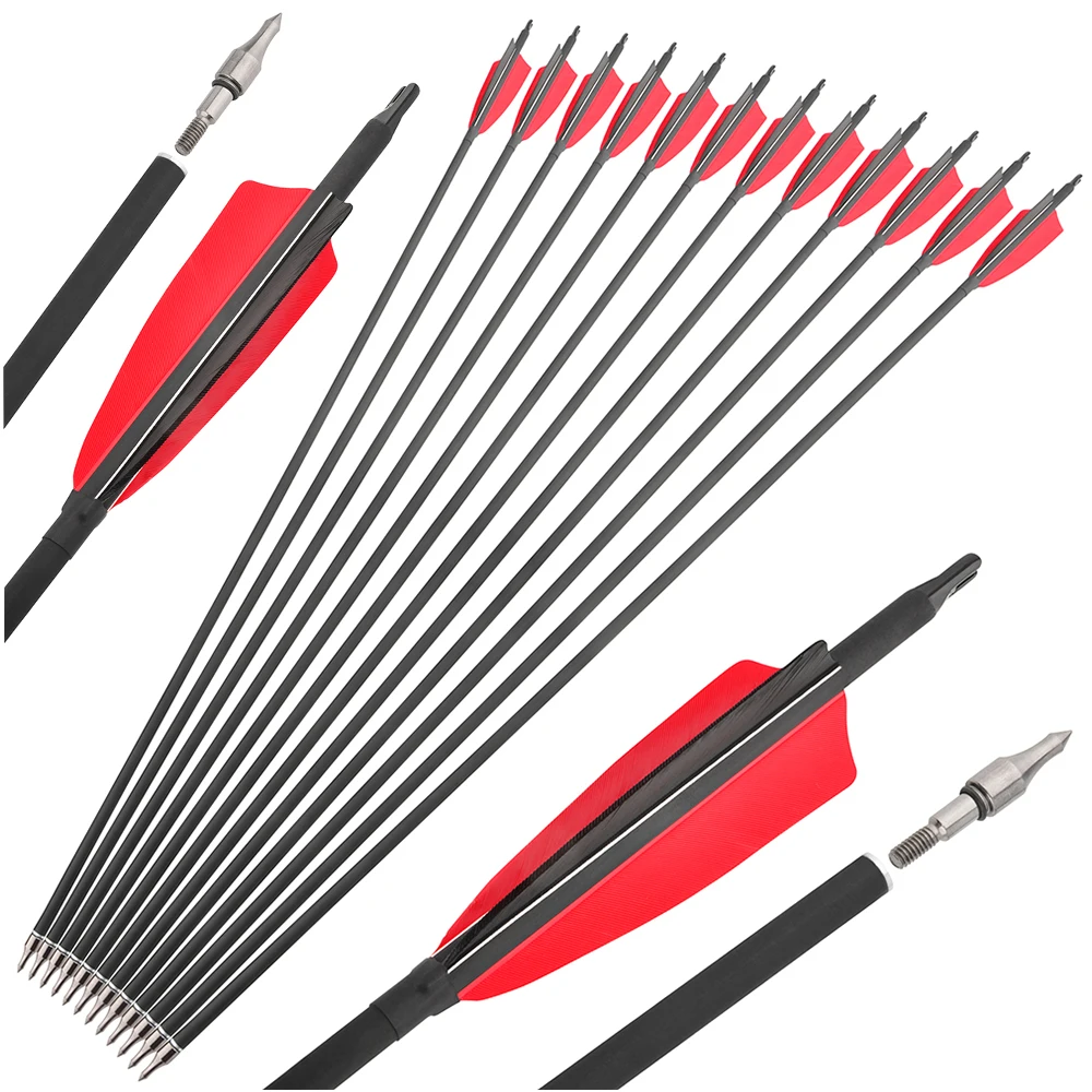 Archery Mix Carbon Arrow 30.5inch Spine 500 ID6.2mm OD7.8mm 100gr Arrowhead 4inch Turkey Feather Compound Recurve Bow Hunting
Archery Mix Carbon Arrow 30.5inch Spine 500 ID6.2mm OD7.8mm 100gr Arrowhead 4inch Turkey Feather Compound Recurve Bow Hunting