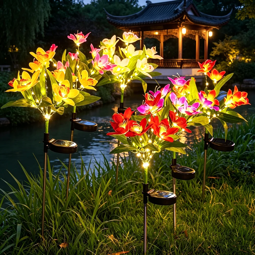 1pc Solar Ground Light 7-head Solar Orchid Light Artificial Flower Lawn Lamp for Wedding Party Patio Yard Garden Christmas Decor
1pc Solar Ground Light 7-head Solar Orchid Light Artificial Flower Lawn Lamp for Wedding Party Patio Yard Garden Christmas Decor