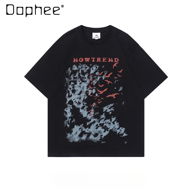 Летняя мужская черная футболка с принтом граффити в американском стиле ретро, с круглым вырезом и короткими рукавами, свободная повседневная универсальная футболка для пар, абрикосовая футболка
Летняя мужская черная футболка с принтом граффити в американском стиле ретро, с круглым вырезом и короткими рукавами, свободная повседневная универсальная футболка для пар, абрикосовая футболка