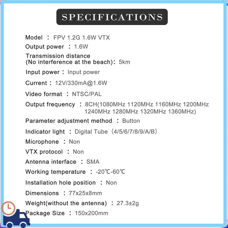 Новейший передатчик VTX 1,2G 1,3G 1,6 Вт FPV VTX + антенна 8 каналов 0,1 МВт/25 МВт/800 МВт/1600 МВт для модели FPV дрона дальнего действия RC
Новейший передатчик VTX 1,2G 1,3G 1,6 Вт FPV VTX + антенна 8 каналов 0,1 МВт/25 МВт/800 МВт/1600 МВт для модели FPV дрона дальнего действия RC