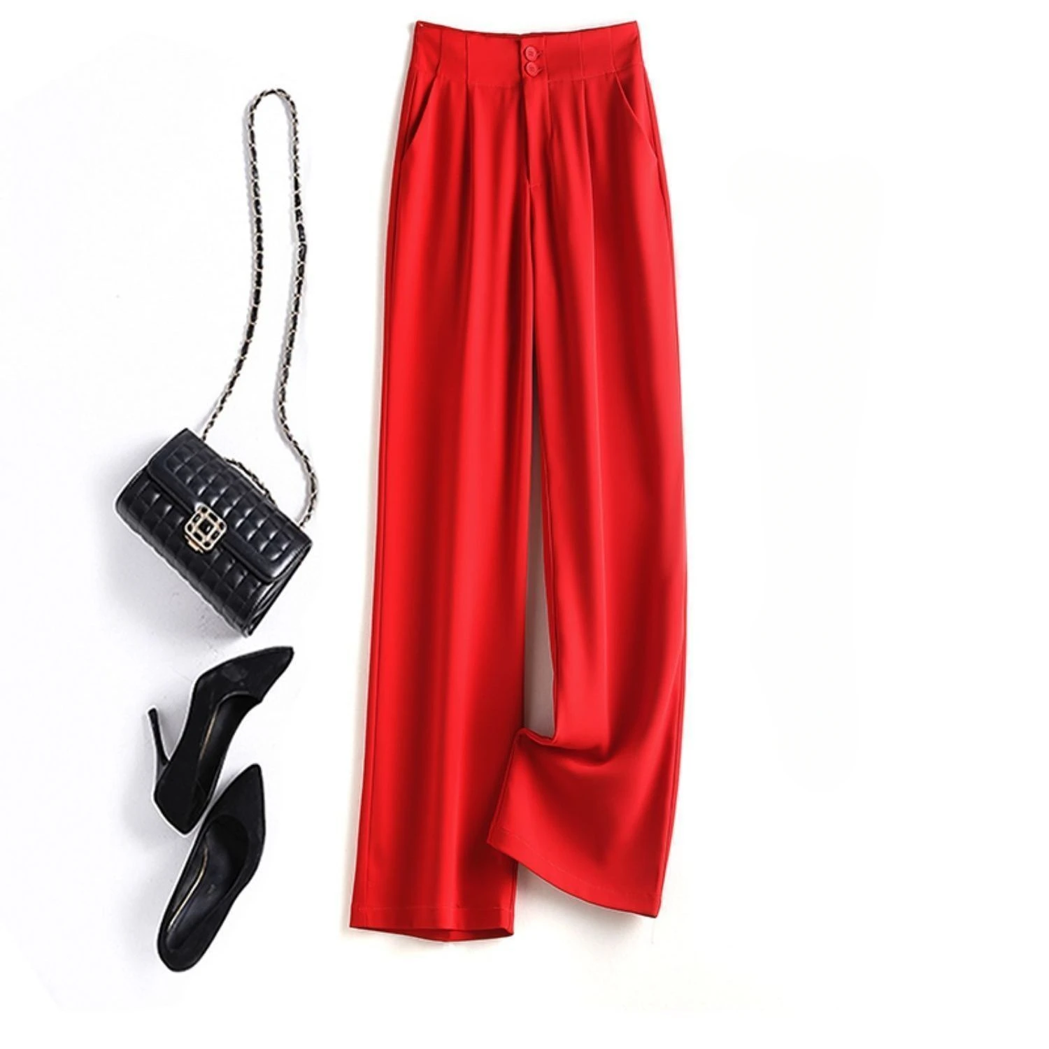 Fashion Loose Office Lady Wide Leg Pants Summer Suit Pant New Casual Women Elastic High Waist Elegant Straight Trousers B45
Fashion Loose Office Lady Wide Leg Pants Summer Suit Pant New Casual Women Elastic High Waist Elegant Straight Trousers B45