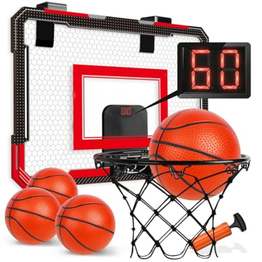Basketball Hoop Over The Door for,Teens, Adults - Indoor Mini Hoop for Room, Office with 4 Balls - Basketball Goal
Basketball Hoop Over The Door for,Teens, Adults - Indoor Mini Hoop for Room, Office with 4 Balls - Basketball Goal