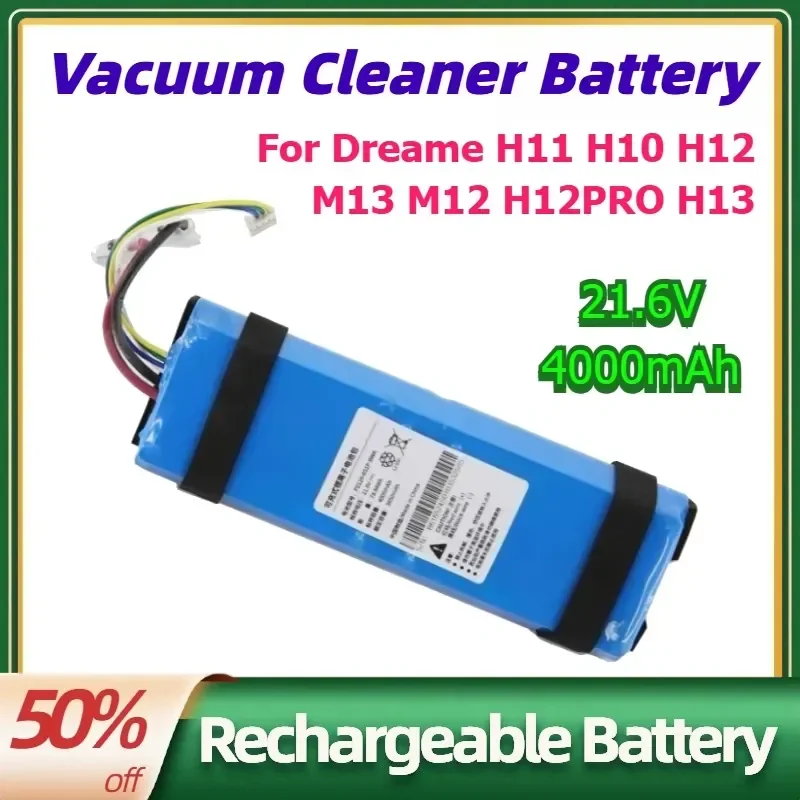 21.6V 4000mAh Replacement Battery for Dreame H11 H10 H12 M13 M12 H12PRO H13 Floor Scrubber Vacuum Cleaner Accessories Parts
21.6V 4000mAh Replacement Battery for Dreame H11 H10 H12 M13 M12 H12PRO H13 Floor Scrubber Vacuum Cleaner Accessories Parts