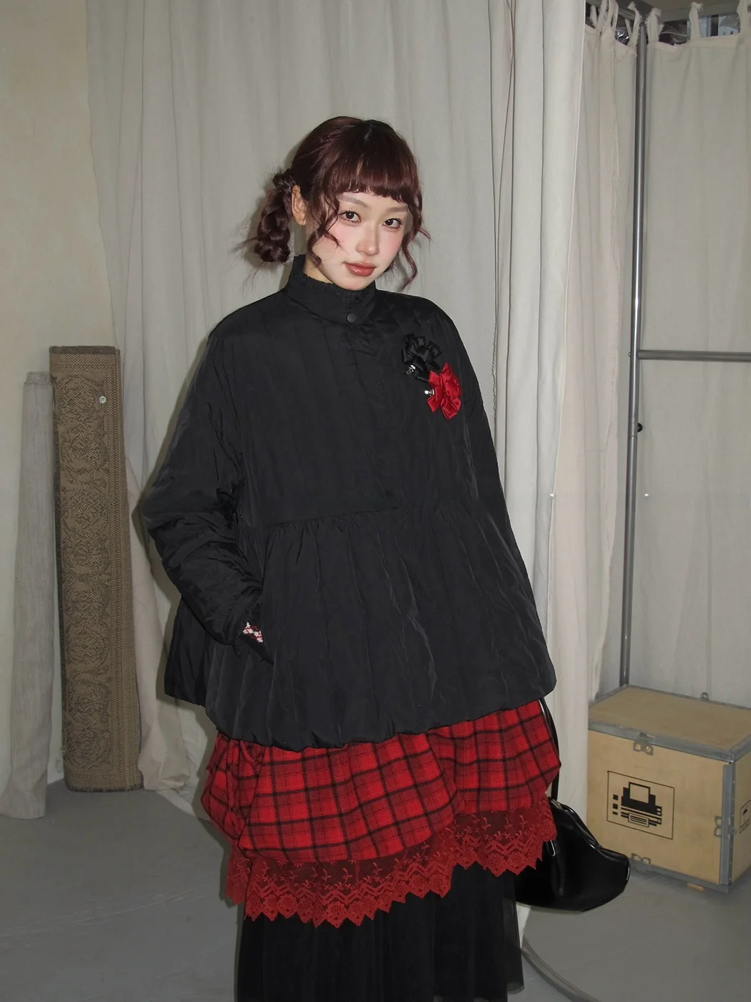 Fashionable Winter Design Purple Puffer Jacket with Skirt Hem Waist-Cinching Flounce Collar Outerwear Elegant Ladylike Style
Fashionable Winter Design Purple Puffer Jacket with Skirt Hem Waist-Cinching Flounce Collar Outerwear Elegant Ladylike Style