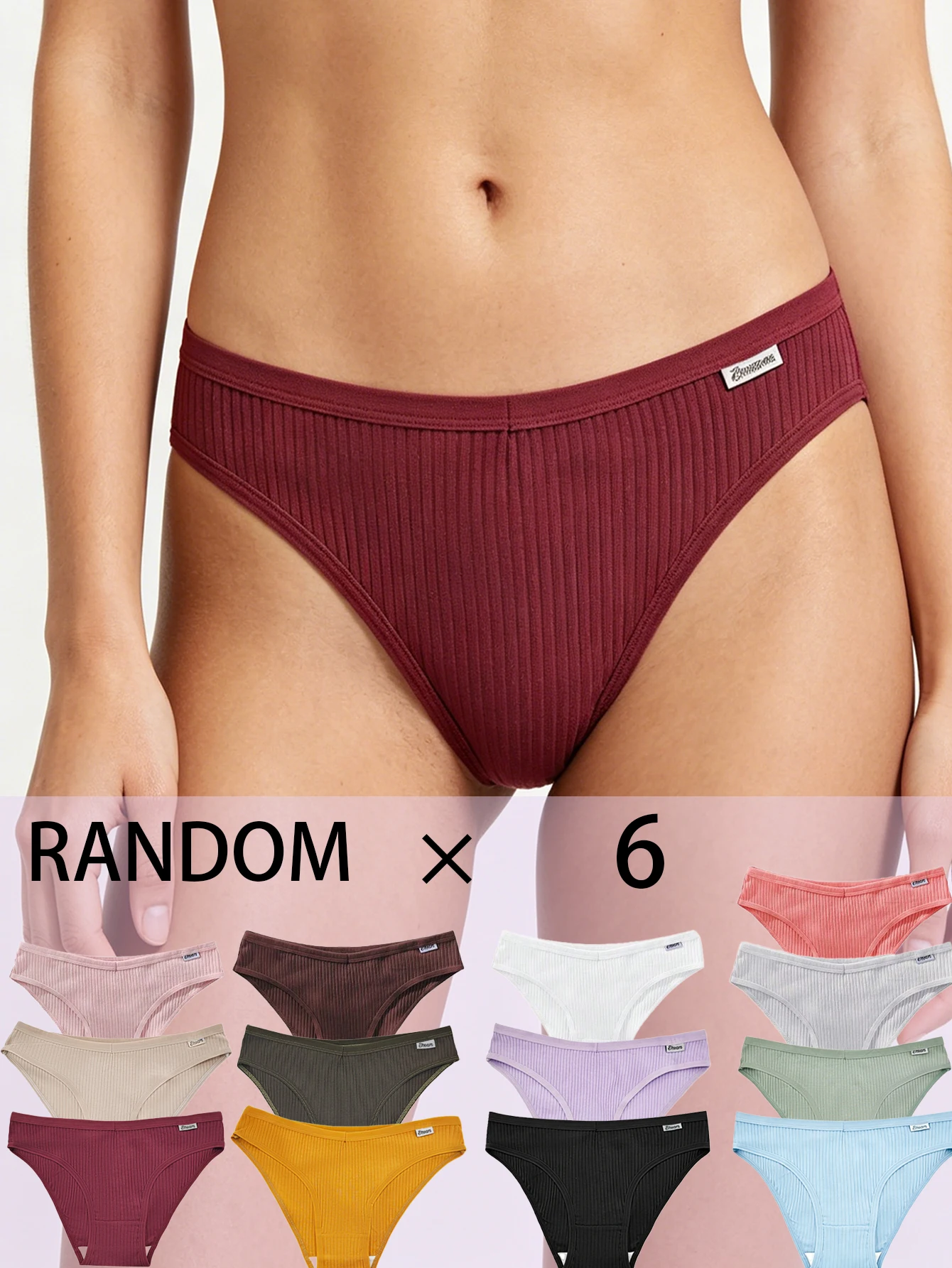6-piece set of random solid color women's triangle underwear basic pure cotton crotch comfortable fit
6-piece set of random solid color women's triangle underwear basic pure cotton crotch comfortable fit