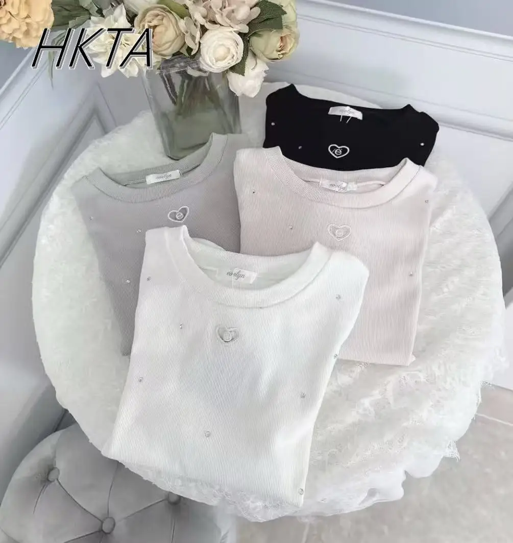Japanese Sweet Hollow Love Bubble Short-sleeve Tshirt Round Neck Slim-fit Inner Top Women's 2025 New Summer Knitted T Shirt
Japanese Sweet Hollow Love Bubble Short-sleeve Tshirt Round Neck Slim-fit Inner Top Women's 2025 New Summer Knitted T Shirt