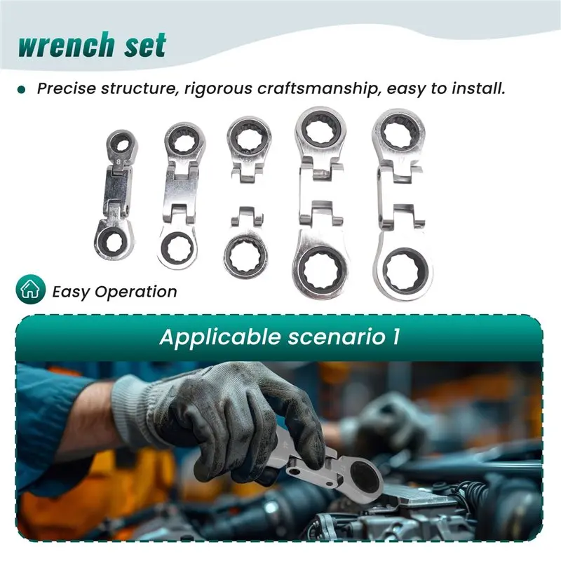 [NEW!A93G】 Stubby Wrenches Set, Flex-Head Ratcheting Wrench Set Double Box End Ratchet Wrench Metric 8-19Mm 5 Pieces
[NEW!A93G】 Stubby Wrenches Set, Flex-Head Ratcheting Wrench Set Double Box End Ratchet Wrench Metric 8-19Mm 5 Pieces