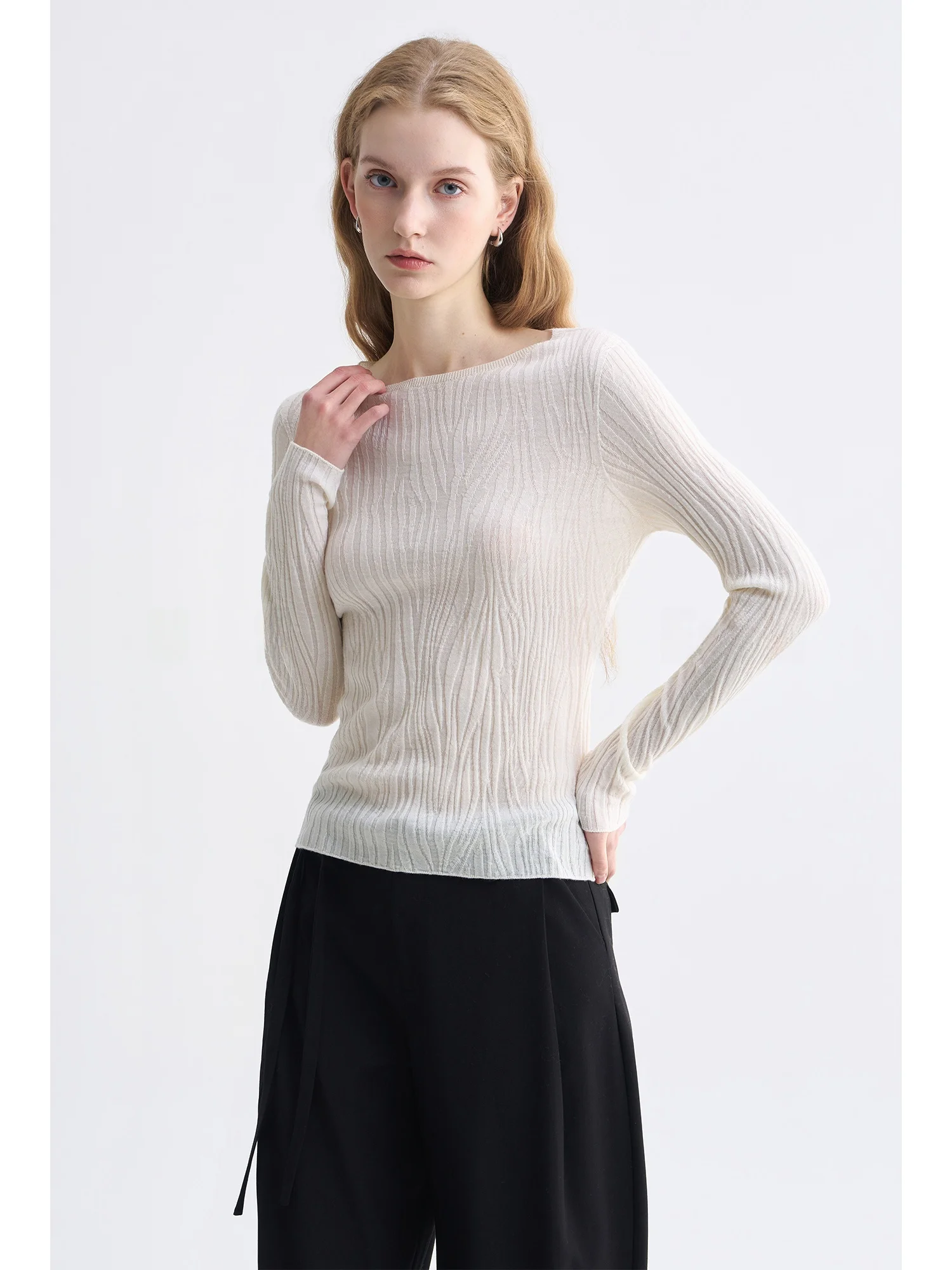 USSHEEN Minimalist Style Full Wool Knitted Long Sleeve One-Shoulder Women's Base Shirt Slimming Effect Spring Season
USSHEEN Minimalist Style Full Wool Knitted Long Sleeve One-Shoulder Women's Base Shirt Slimming Effect Spring Season