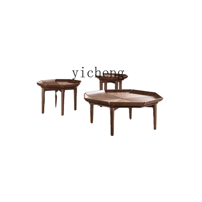 ZC simple black walnut solid wood coffee table home living room creative personality petal coffee table side table
ZC simple black walnut solid wood coffee table home living room creative personality petal coffee table side table