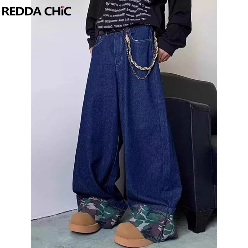 REDDACHIC Vintage Stitch Camo Rolled Baggy Jeans Men Blue Washed Loose Wide Leg Low Waist Casual Pants Y2k Harajuku Streetwear
REDDACHIC Vintage Stitch Camo Rolled Baggy Jeans Men Blue Washed Loose Wide Leg Low Waist Casual Pants Y2k Harajuku Streetwear