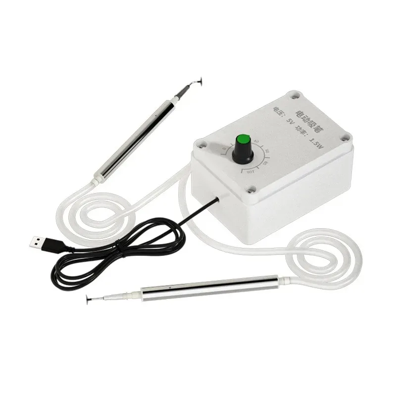 USB 5V Adjustable Electric Vacuum Suction Pen Chip Absorber IC CPU Component Handling Suction Tool with Needles Suction Cups
USB 5V Adjustable Electric Vacuum Suction Pen Chip Absorber IC CPU Component Handling Suction Tool with Needles Suction Cups