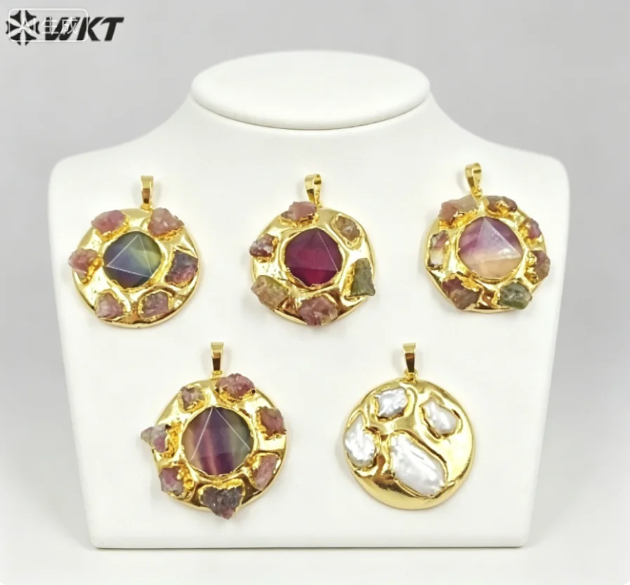 WT-P1942 Wholesale Vintage Yellow Brass Tourmaline Fluorite And Biwa Pearl Pendant DIY Craft Chain Necklace Accessories
WT-P1942 Wholesale Vintage Yellow Brass Tourmaline Fluorite And Biwa Pearl Pendant DIY Craft Chain Necklace Accessories