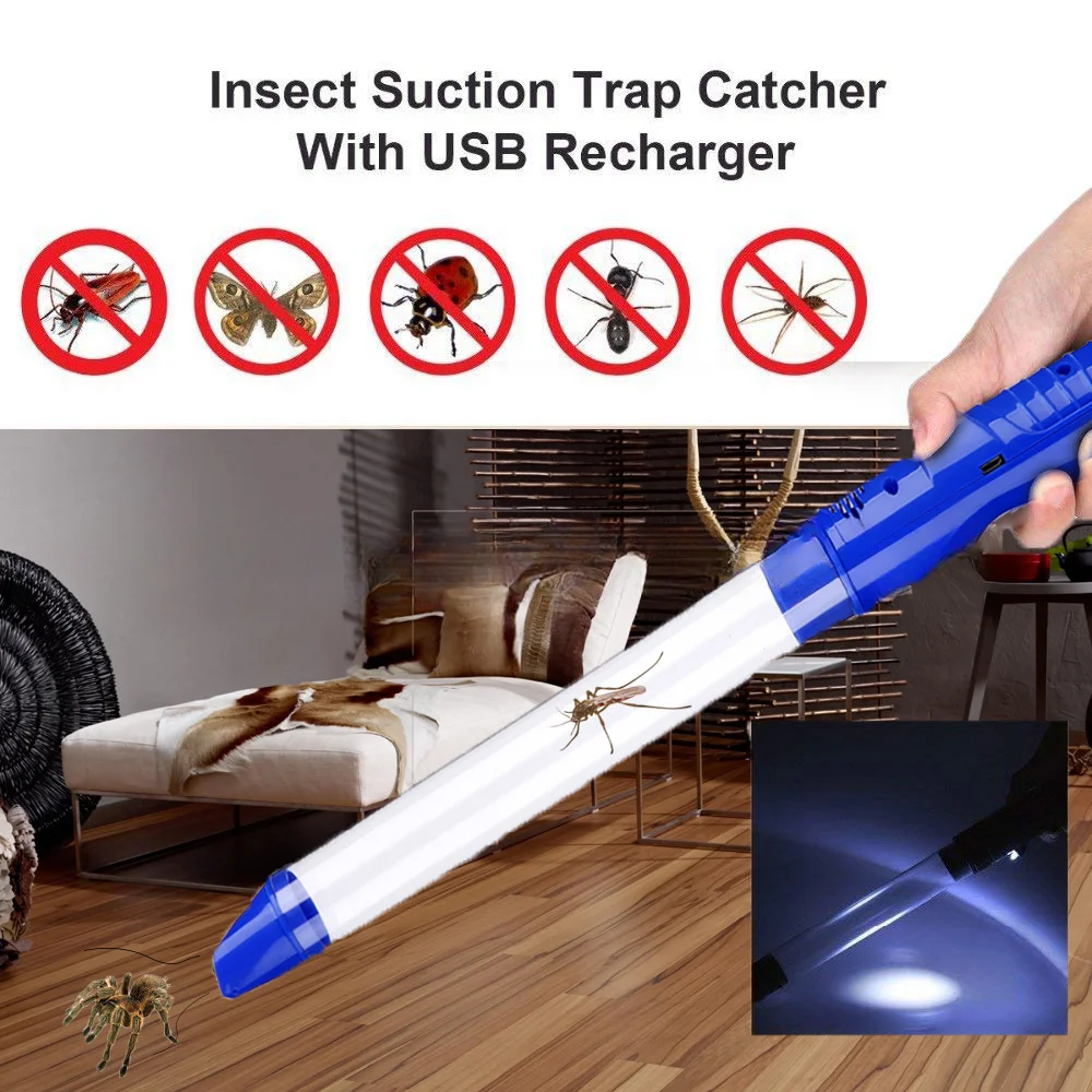 USB Charging Fluke Handheld Spider Sucker with Charging Cable Insect Catcher fly killer
USB Charging Fluke Handheld Spider Sucker with Charging Cable Insect Catcher fly killer