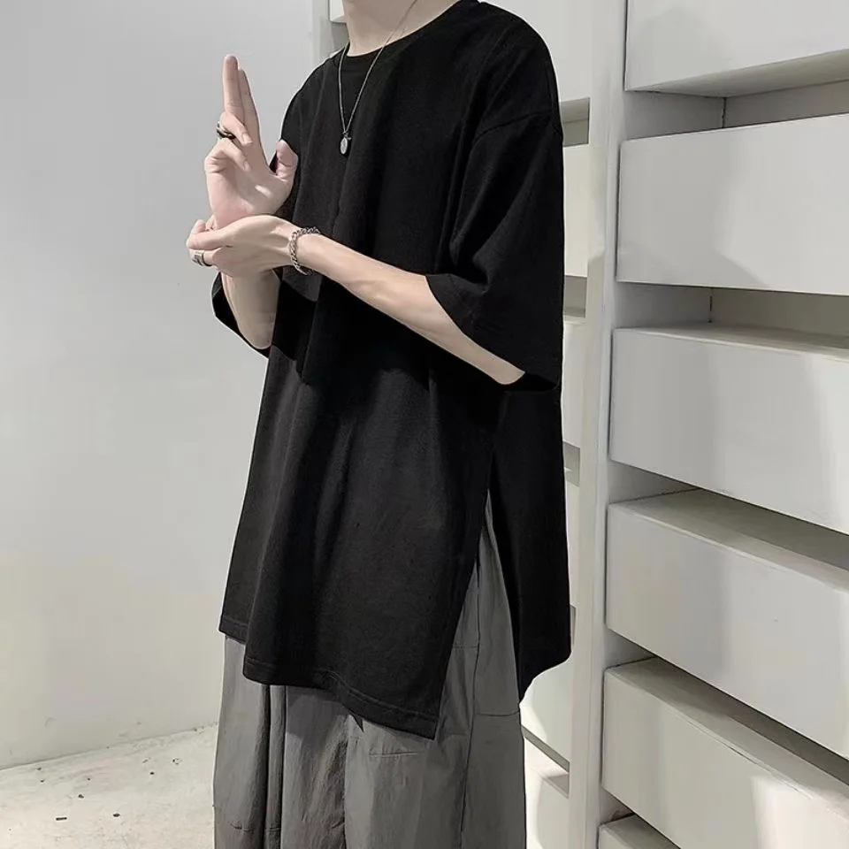 ARENS 100% Cotton Summer Men Darkness Yamamoto Wind Side Slit Loose Wide Short Sleeve T-Shirt Big Hot Sale Broad Ins Hiphop Tops
ARENS 100% Cotton Summer Men Darkness Yamamoto Wind Side Slit Loose Wide Short Sleeve T-Shirt Big Hot Sale Broad Ins Hiphop Tops
