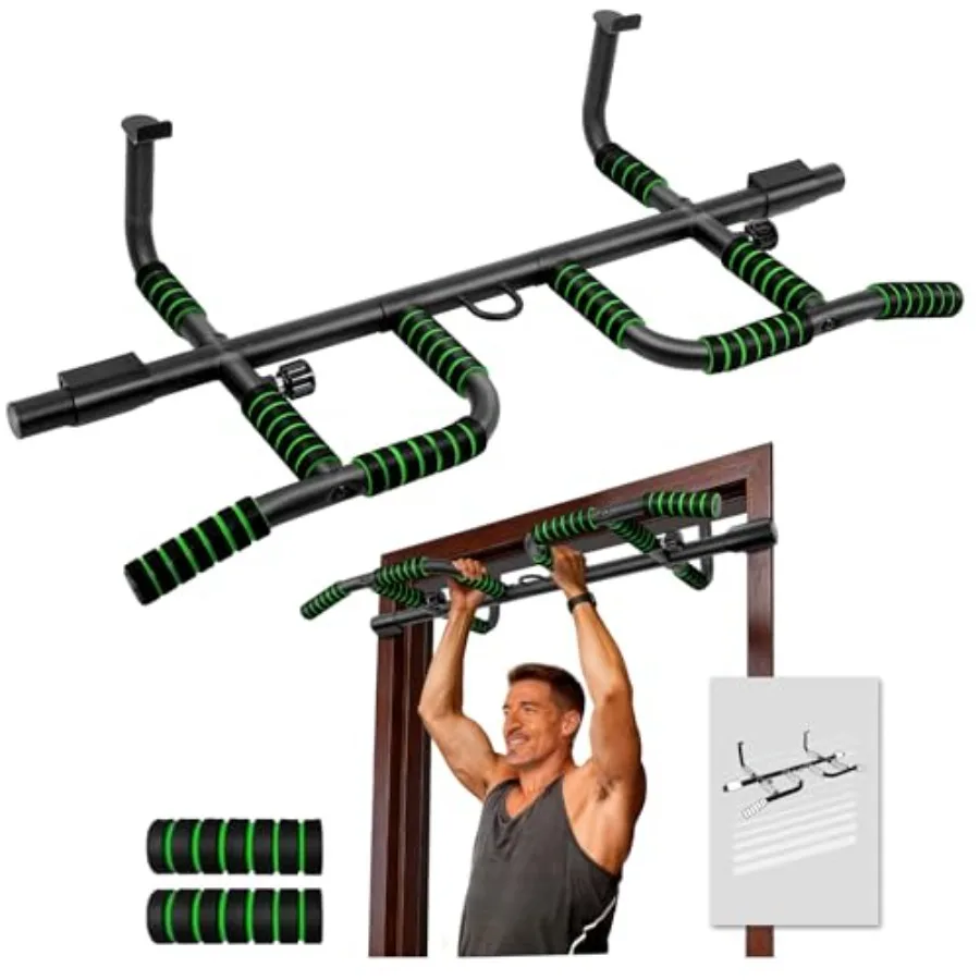 Home gym pull up bar for doorway use steel construction black finish ergonomic grip design supports up to 440 lbs without screw
Home gym pull up bar for doorway use steel construction black finish ergonomic grip design supports up to 440 lbs without screw