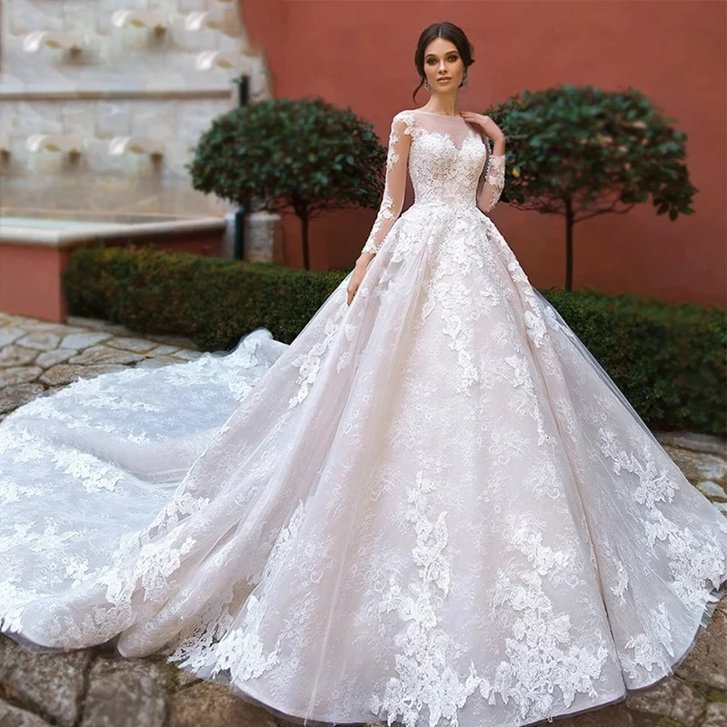 Graceful Wedding Dress For Women Organza With Embroidery Lace Longsleeve Ballgown O-Neck Fullsleeve Customized Vestido De Novia
Graceful Wedding Dress For Women Organza With Embroidery Lace Longsleeve Ballgown O-Neck Fullsleeve Customized Vestido De Novia