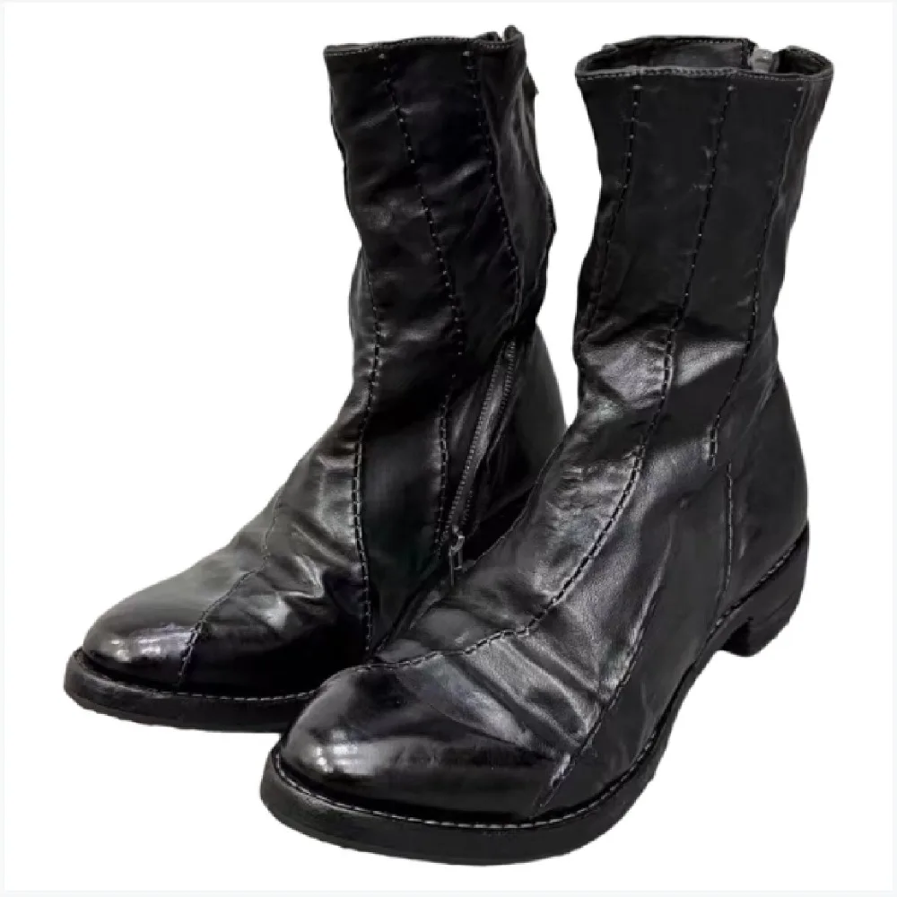 Men's Fashion White Sewing Side Zipper Riding Boots Pointed Toe Thick-Heel Mid-calf Punk Western Chelsea Boots Grunge Shoes
Men's Fashion White Sewing Side Zipper Riding Boots Pointed Toe Thick-Heel Mid-calf Punk Western Chelsea Boots Grunge Shoes