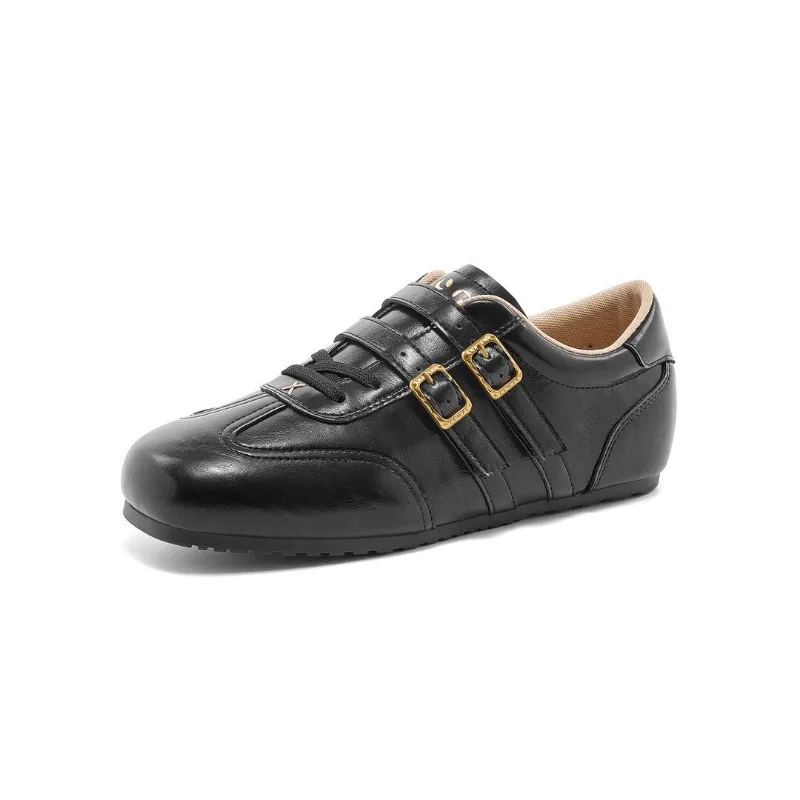 Women's Retro Buckle German Trainer Sneakers Round Toe Flat Casual Shoes PU Leather Non-slip Daily Wear EU 35-40 Brown Black
Women's Retro Buckle German Trainer Sneakers Round Toe Flat Casual Shoes PU Leather Non-slip Daily Wear EU 35-40 Brown Black