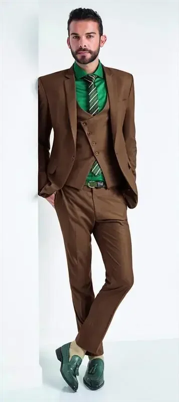 Brown Smart Casual Men Suit Slim Fit 3 Piece Stylish Tuxedo Custom Groom Prom Blazer Sets Terno Masculino Costumes Pour Hommes
Brown Smart Casual Men Suit Slim Fit 3 Piece Stylish Tuxedo Custom Groom Prom Blazer Sets Terno Masculino Costumes Pour Hommes