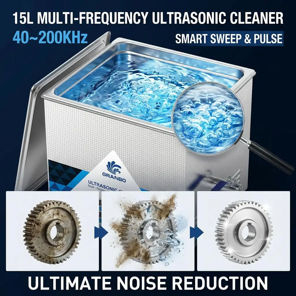 Granbo 15L Home Ultrasonic Cleaner Quiet Operation Professional Multi Purpose Degreasing Derusting Machine Dish Washer
Granbo 15L Home Ultrasonic Cleaner Quiet Operation Professional Multi Purpose Degreasing Derusting Machine Dish Washer