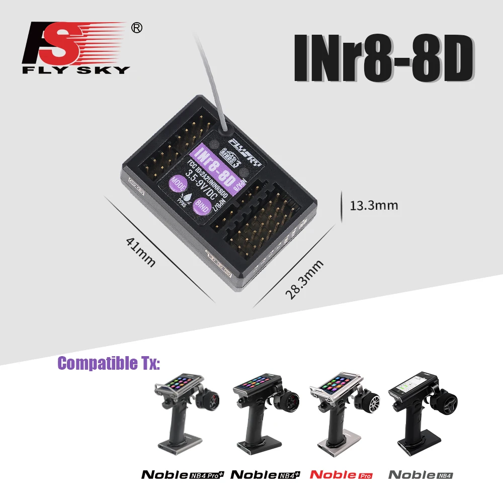 FlySky INr8-8D 8-Channel Receiver Third Generation 2.4GHz For Nobie NB4+ NB4 PRO Series RC Model Car Transmitter Accessories
FlySky INr8-8D 8-Channel Receiver Third Generation 2.4GHz For Nobie NB4+ NB4 PRO Series RC Model Car Transmitter Accessories